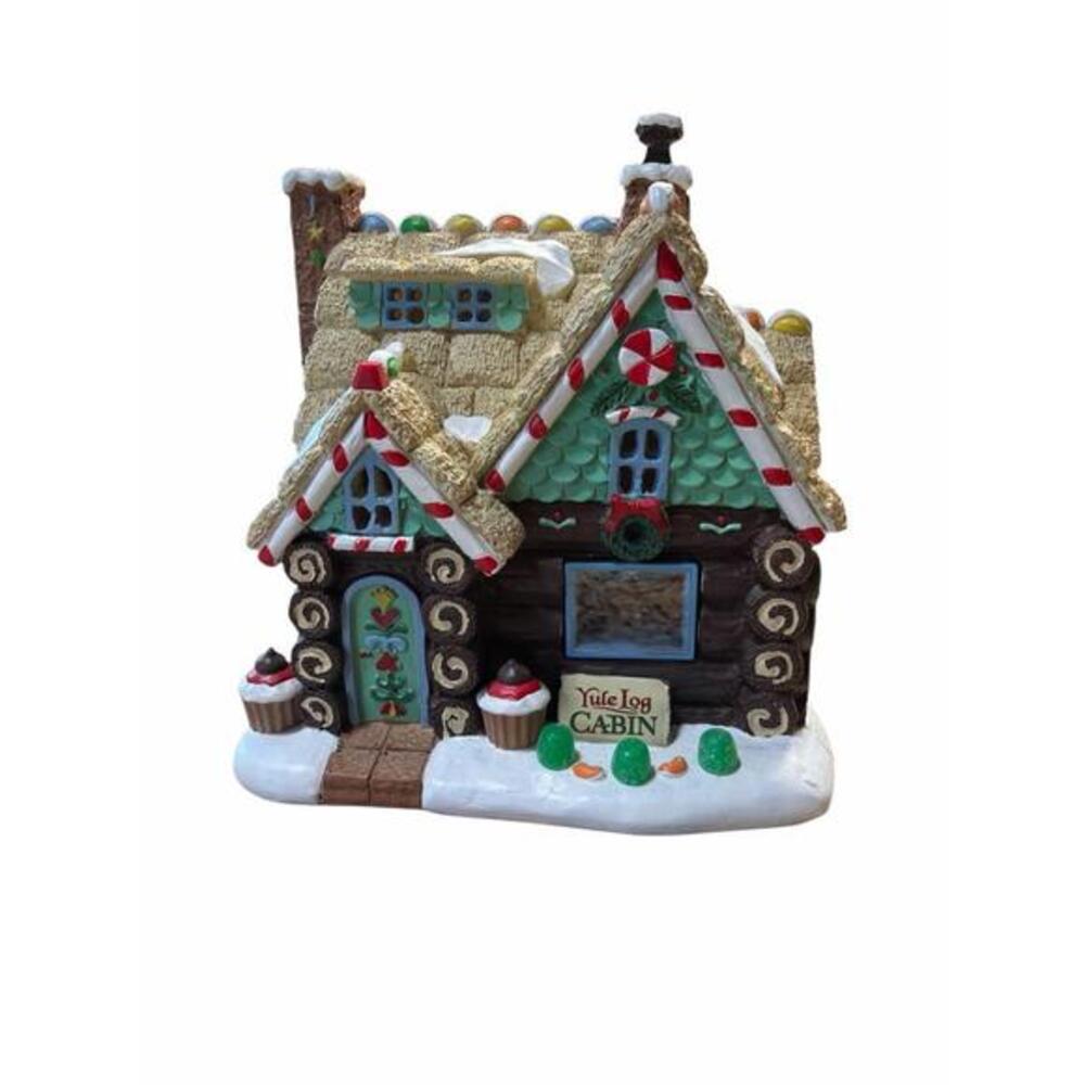 Lemax Yule Log Cabin Christmas village lighted building, part of the Sugar 'n Sp